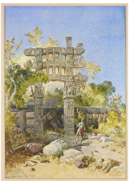 Gateway of the Buddhist Top at Sanchi by William Simpson