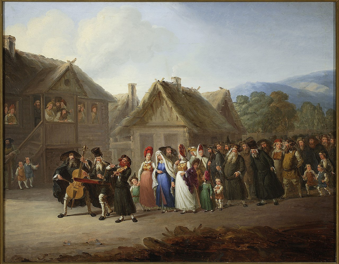 Jewish wedding. by Wincenty Smokowski