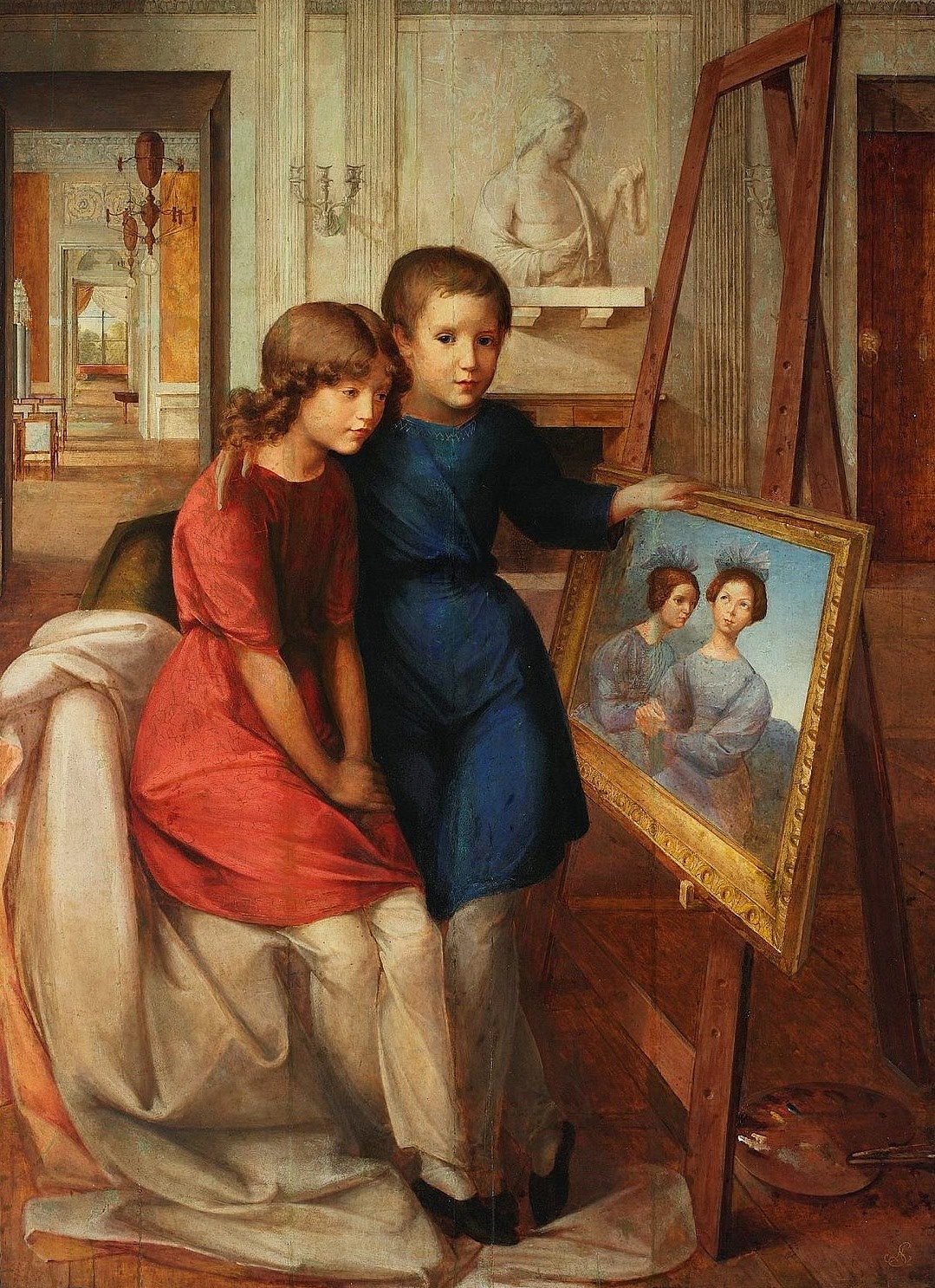 Portrait of Alfred and Adam Potocki. by Wojciech Stattler