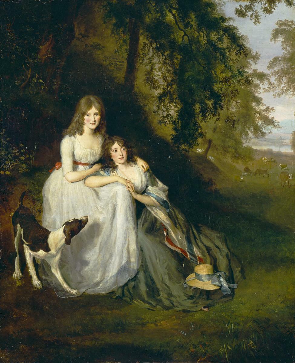 Portrait of Demoiselles Mégevand, Jeanne-Françoise-Élisabeth et Anne-Louise by Wolfgang Adam Töpffer