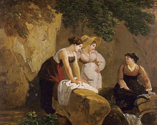 Washerwomen in a Grotto by Wolfgang Adam Töpffer