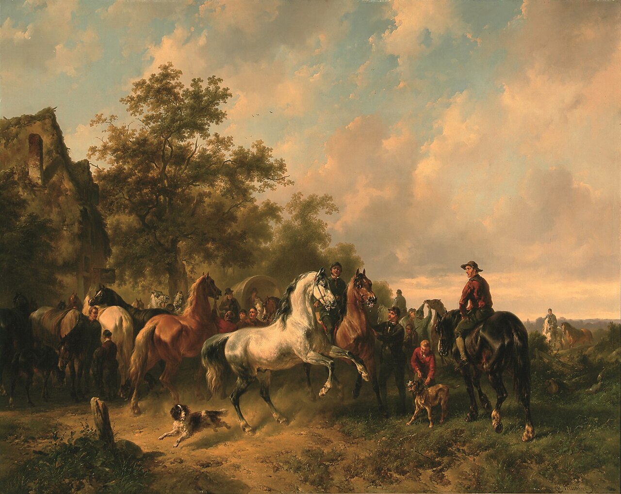 market of horse by Wouterus Verschuur