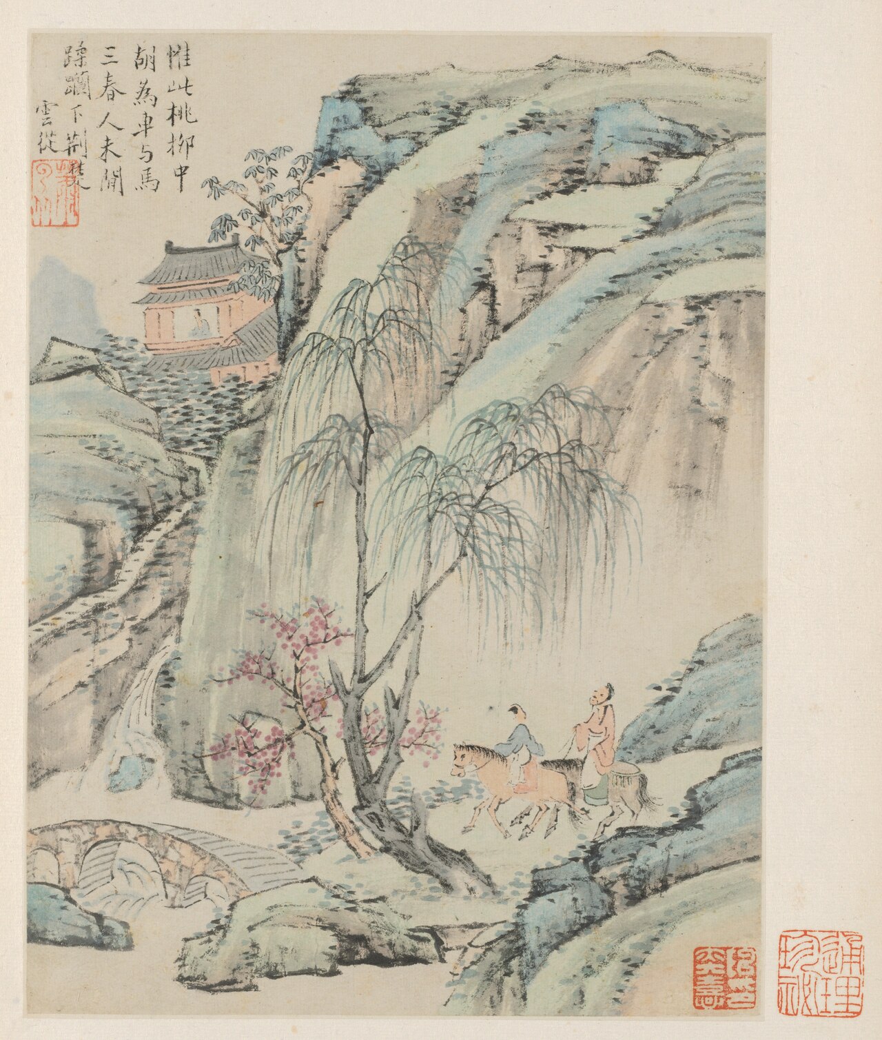 Album of Seasonal Landscapes, Leaf B (previous leaf 1) by Xiao Yuncong