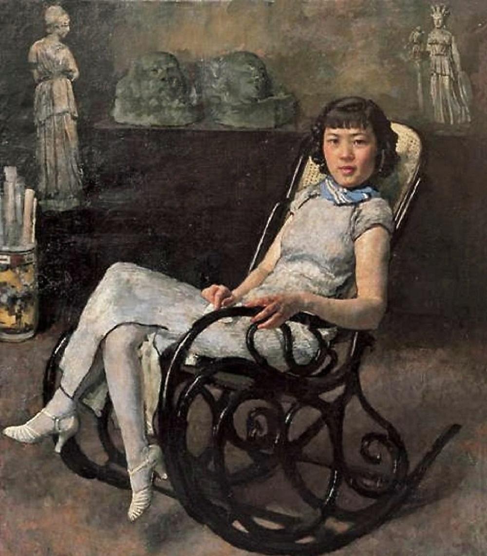 Portrait-of Sun Duoci (1912-1975) by Xu Beihong