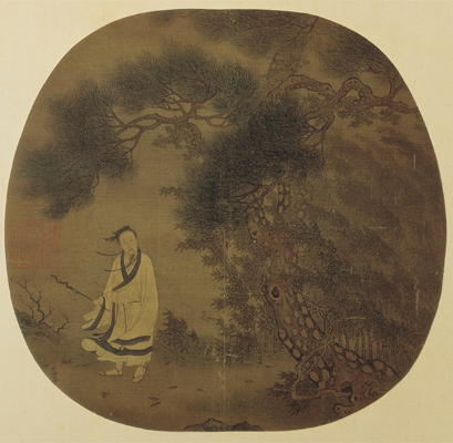 Walking with a Staff Under Pines by Xu Daoning
