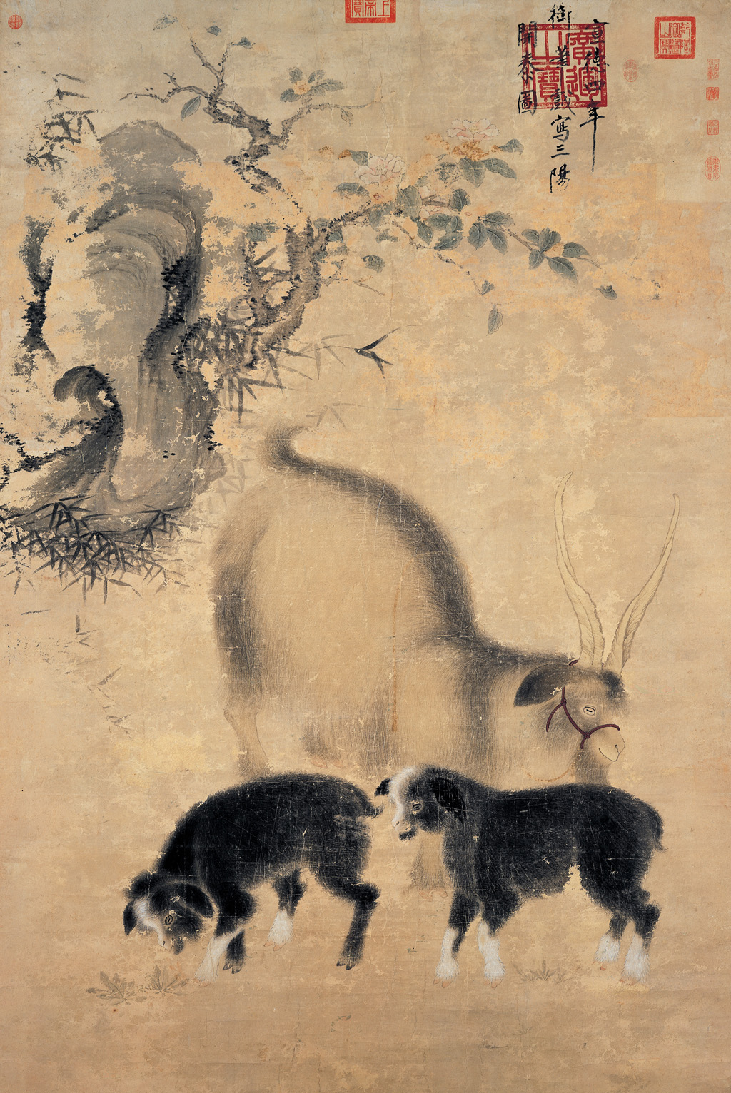 Three Goats, Symbol of Prosperity by Xuande Emperor