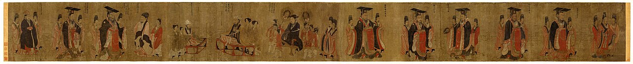 Thirteen Emperors Scroll by Yan Liben
