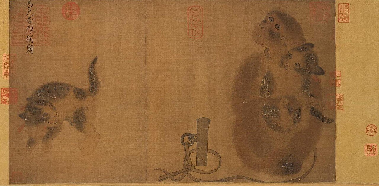 Monkey and Cats by Yi Yuanji
