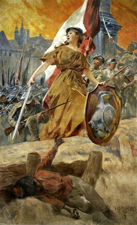 Allegory of Victory in 1920 (Forward Warsaw). by Zdzisław Jasiński