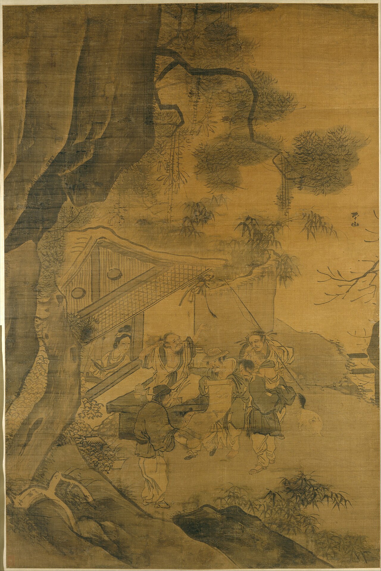Studying a Painting by Zhang Lu