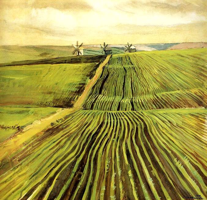 The Shoots of Autumn Crops by Zinaida Serebryakova