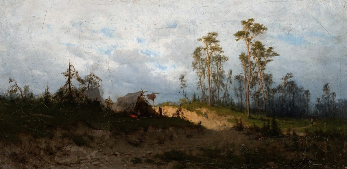 Gypsy encampment. by Zygmunt Sidorowicz