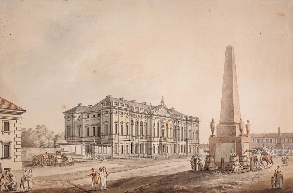 View of the Commonwealth Palace (Krasiński Palace) in Warsaw from south. by Zygmunt Vogel