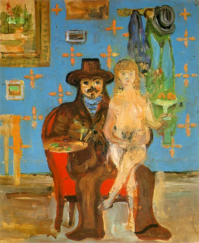 Artist with a model by Zygmunt Waliszewski