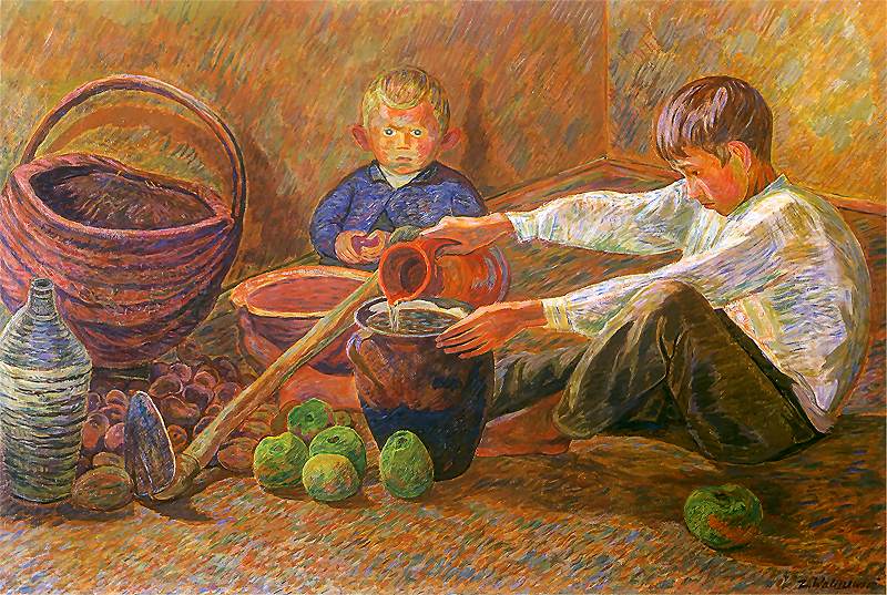 Boys and still life. by Zygmunt Waliszewski