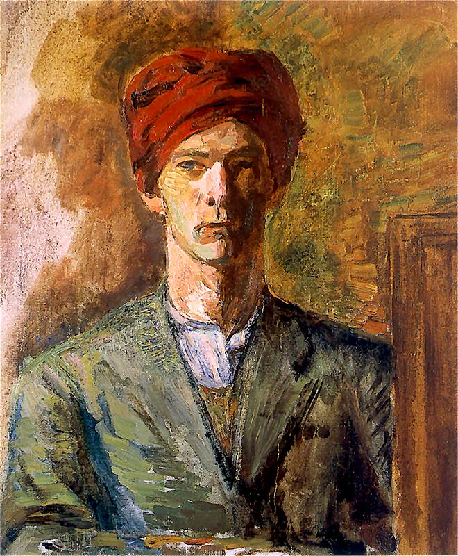 Self-portrait in a turban by Zygmunt Waliszewski